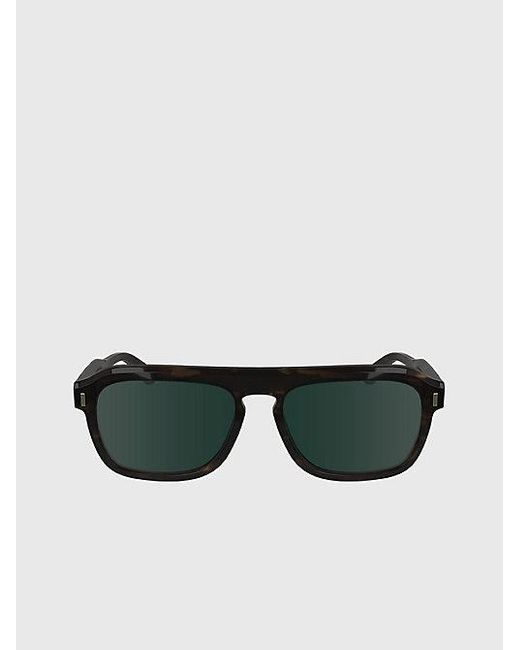 Calvin Klein Aangepaste Rechthoekige Zonnebril Ck24504s in het Green voor heren