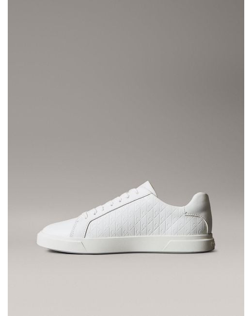 Baskets En Cuir À Motif Logo Emblème Calvin Klein en coloris Metallic