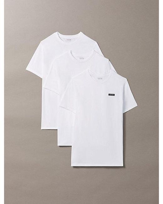 Calvin Klein White 3 Pack T-Shirts Cotton Classics for men