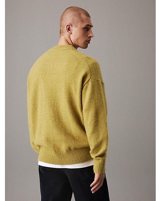 Calvin Klein Pluchen Trui Van Wolmix in het Green voor heren