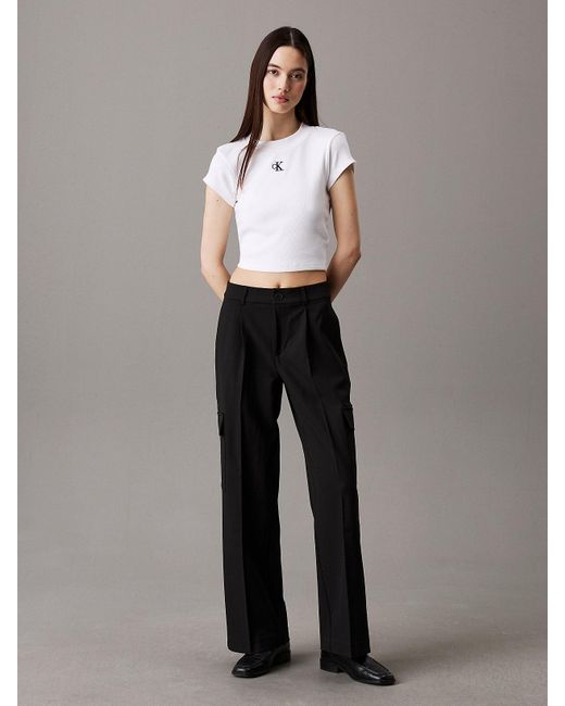 Calvin Klein Black Relaxed Tailored Cargo Trousers