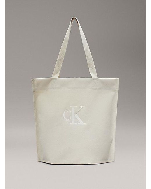 Calvin Klein Canvas Pinched Tote Bag in het Gray voor heren