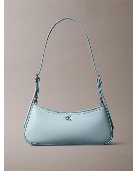 Calvin Klein Blue Monogram Logo Hardware Shoulder Bag