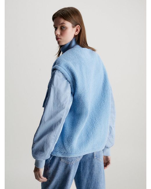 Calvin Klein Blue Unisex 2-in-1 Sherpa Jacket