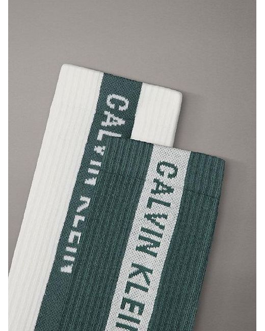 Calvin Klein Green 2 Pack Soft Cotton Stretch Crew Socks for men
