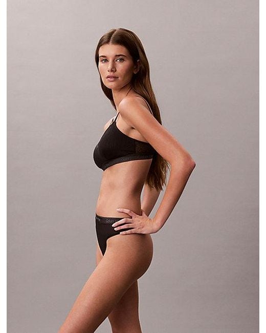Calvin Klein Brown Thong Icon Cotton Modal