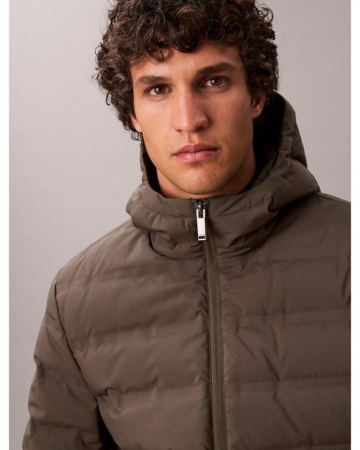 Calvin Klein Brown Packable Embossed Logo Quilted Puffer Jacket for men