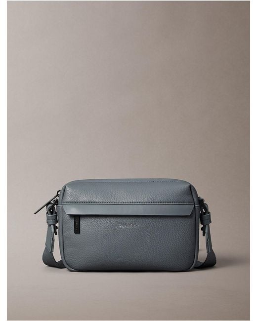 Calvin Klein Gray Pebbled Camera Bag for men
