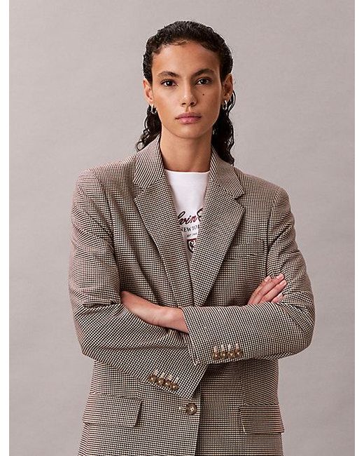 Calvin Klein Multicolor Tech Yarn Dyed Classic Blazer