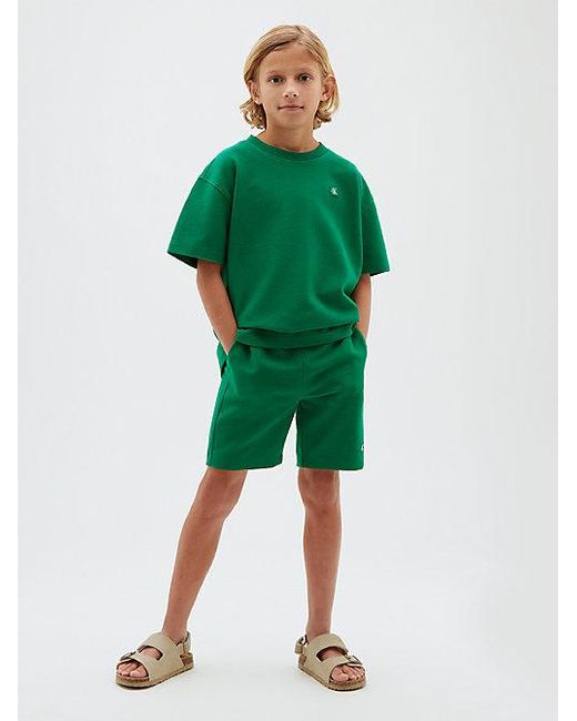 Calvin Klein Green Jeans Ottoman T-Shirt Shorts Set for men