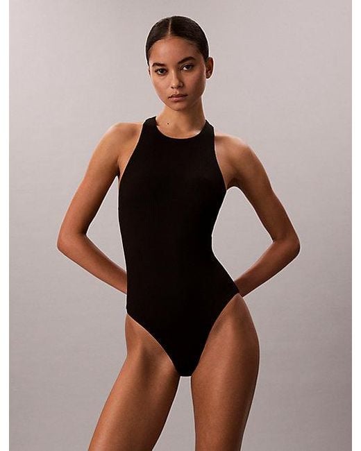 Calvin Klein Black Cross Back Swimsuit Intense Power