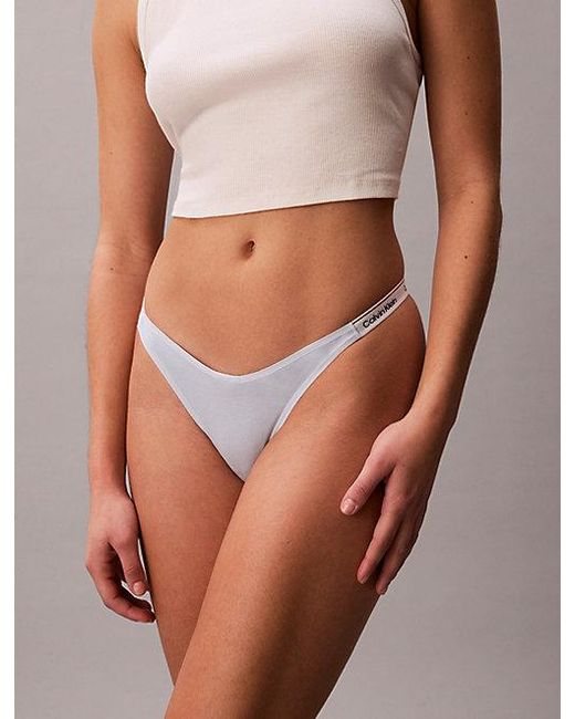 Calvin Klein Brown Dipped String Thong Icon Logo
