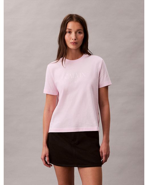 Calvin Klein Red Logo Graphic Slim T-Shirt