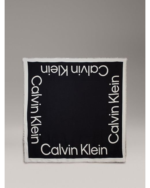 Écharpe en jacquard avec logo Calvin Klein en coloris Black