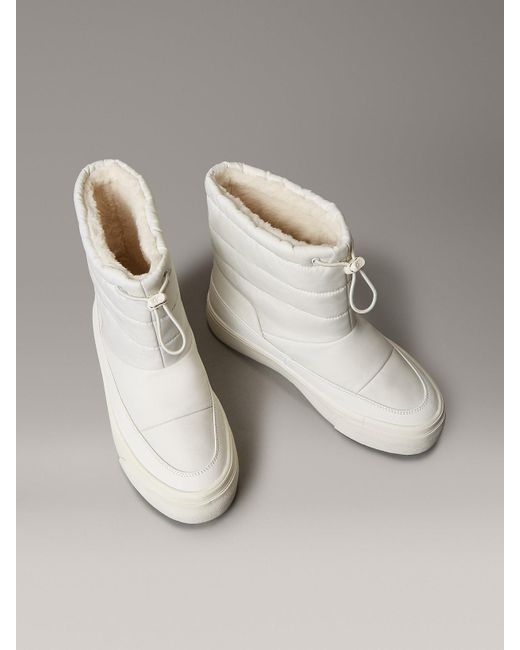 Calvin Klein Gray Warm Sherpa Platform Snowboots