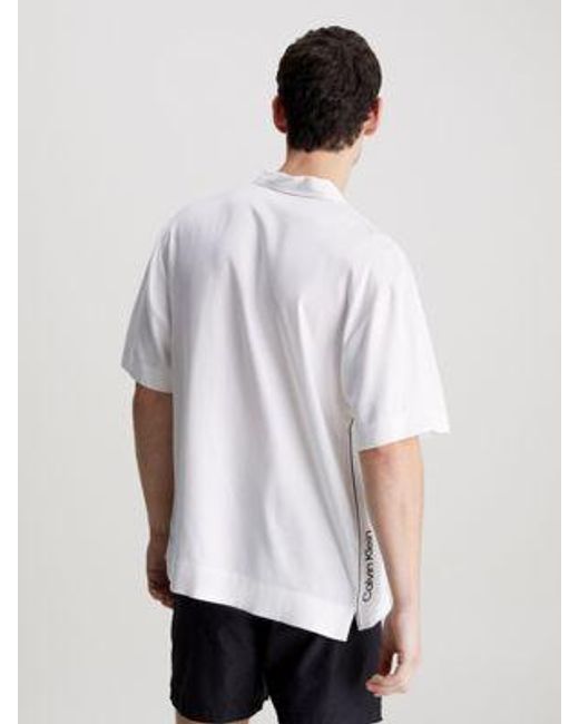 Camisa de playa - CK Meta Legacy Calvin Klein de hombre de color White