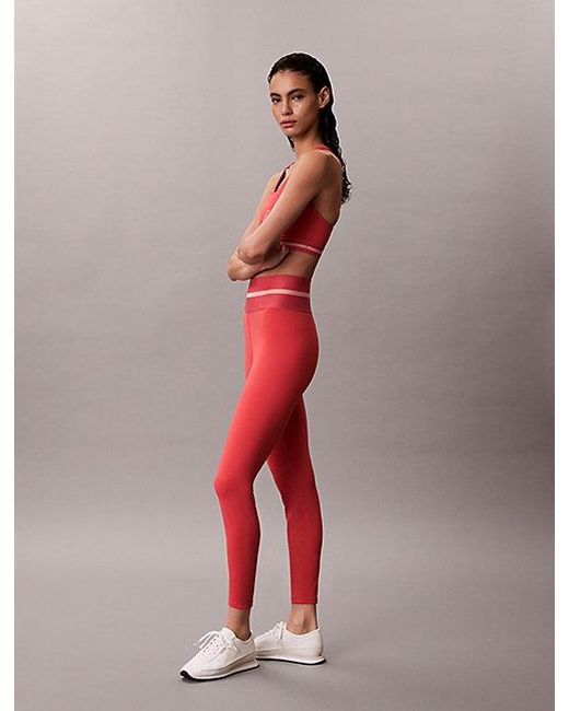 Calvin Klein Red Sport Quick Dry High Rise 7 8 Gym Leggings