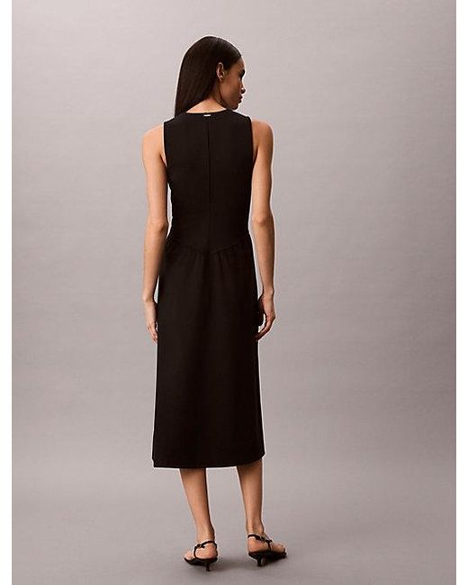 Calvin Klein Black Flared Midi Dress