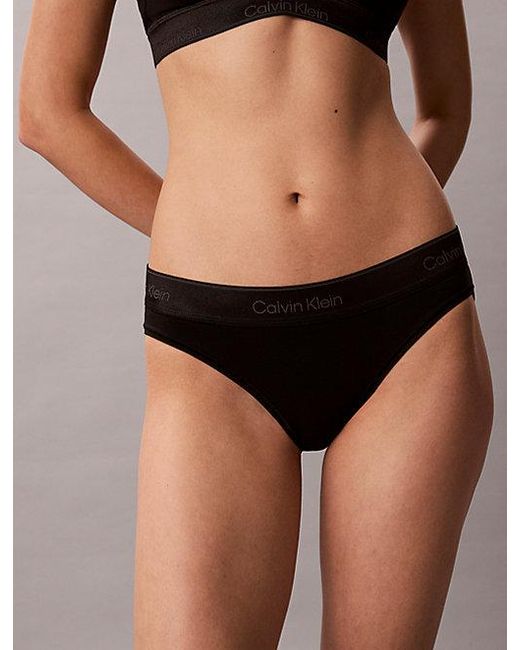 Calvin Klein Black Metallic Bikini Briefs Icon Cotton Modal