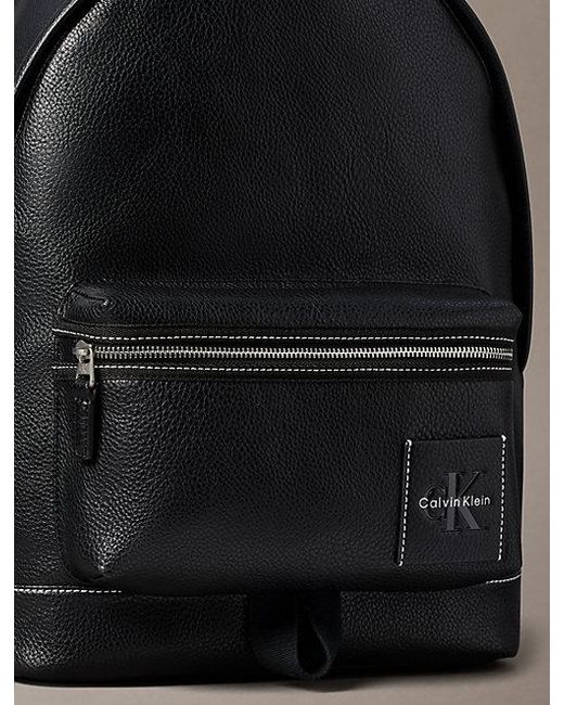 Calvin Klein Gray Pebbled Signature Logo Trolley Backpack for men