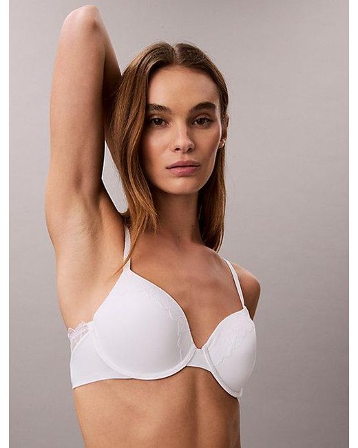Calvin Klein Brown Lightly Lined Full Coverage Bra Perfectly Fit Lace