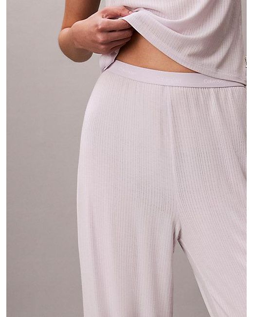 Calvin Klein Gray Soft Modal Rib Pyjama Pants