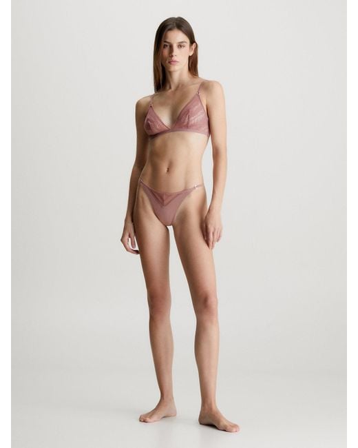 Calvin Klein Pink Triangle Bra - Minimalist Lace