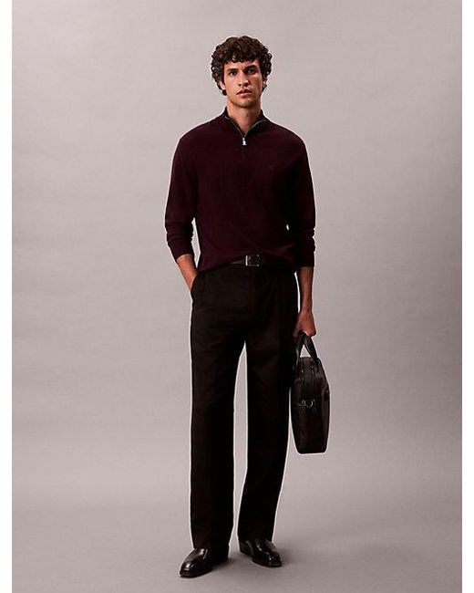 Calvin Klein Multicolor Merino Wool Quarter Zip Jumper for men