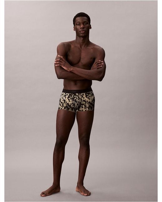 Calvin Klein Brown Ck Print Low Rise Trunk for men