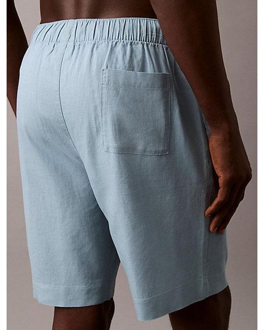 Calvin Klein Korte Pyjamabroek Van Linnenmix in het Multicolor voor heren