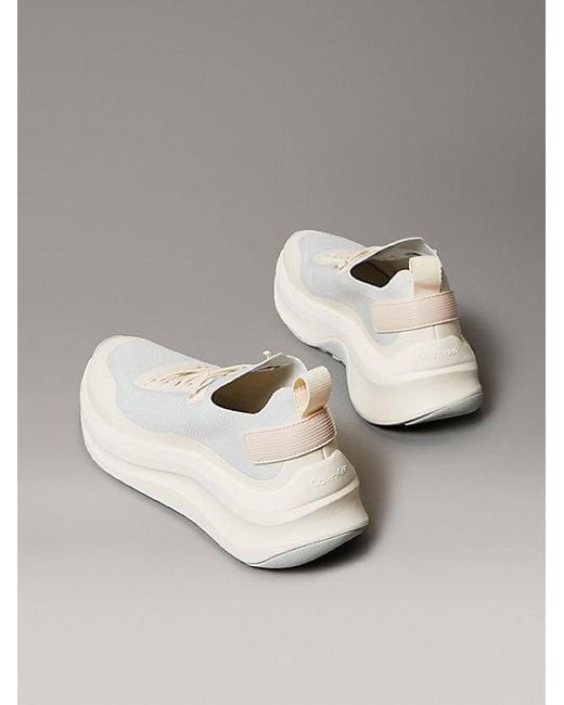 Calvin Klein White Mesh Chunky Runner Sock Trainers
