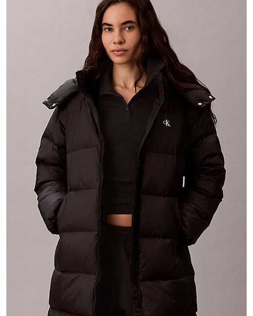 Calvin Klein Black Jeans Long Puffer Jacket