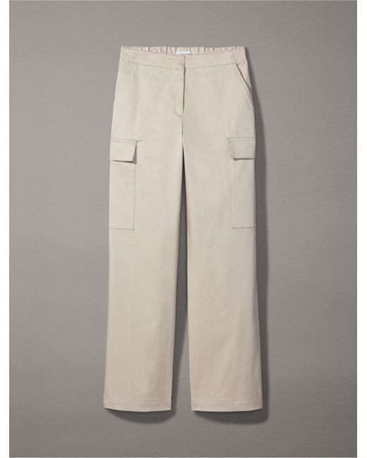 Calvin Klein Brown Cotton Sateen Cargo Pants