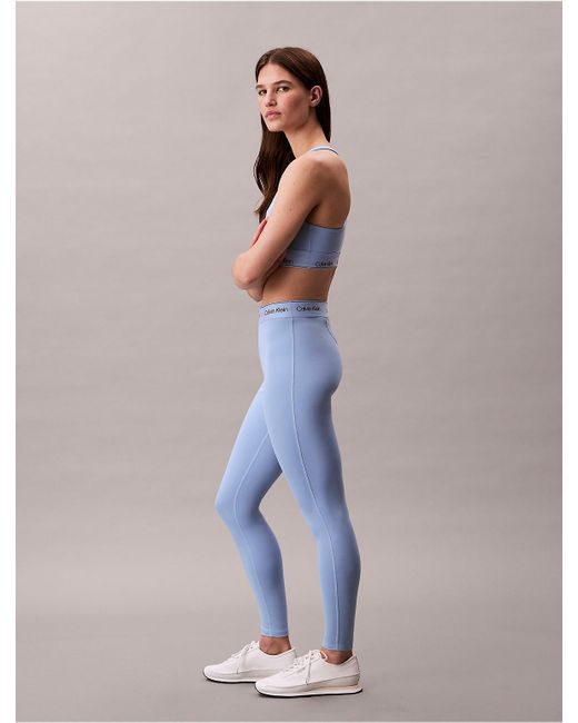 Calvin Klein Blue Quick-Dry High-Rise 7/8 Gym Leggings