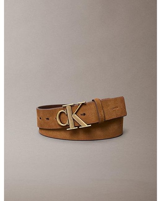 Calvin Klein Multicolor Suede Logo Buckle Belt for men