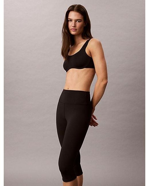 Calvin Klein Black Sport Breathable High Rise Capri Leggings