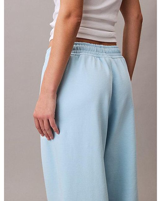 Calvin Klein Badstofkatoenen Monogram Joggingbroek in het Blue