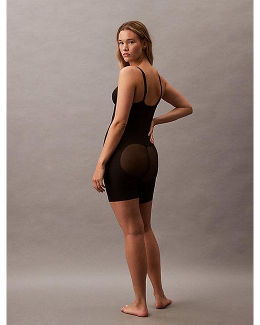 Calvin Klein Black Open Bust Shapewear Bodysuit Stay Put Mesh