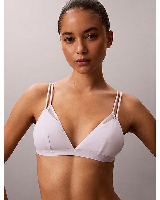 Calvin Klein Brown Triangle Bra Sheer Modal Mesh