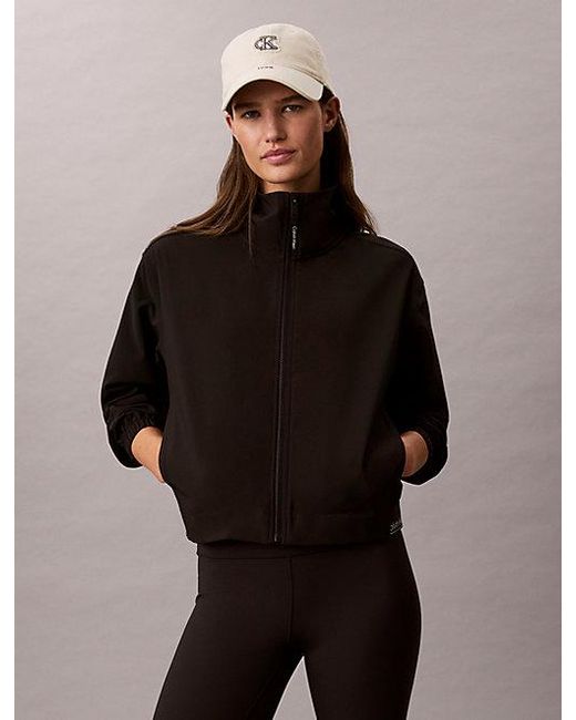 Calvin Klein Black Water-Repellent Windbreaker Track Jacket