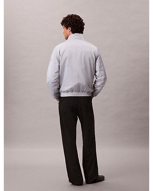 Calvin Klein Gray Jeans Padded Zip Mock Neck Jacket for men