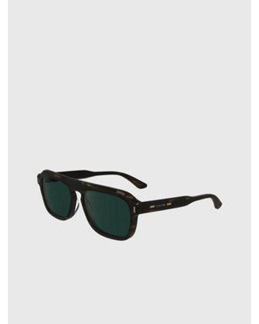 Calvin Klein Modifizierte rechteckige Sonnenbrille CK24504S in Green für Herren