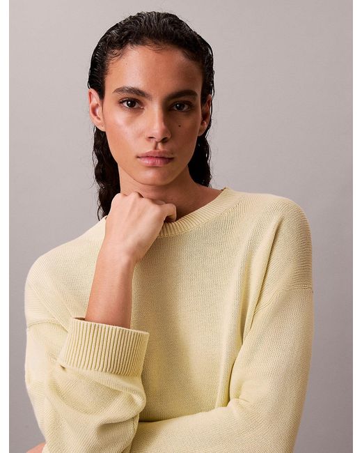 Calvin Klein Natural Cotton Relaxed Crewneck Jumper
