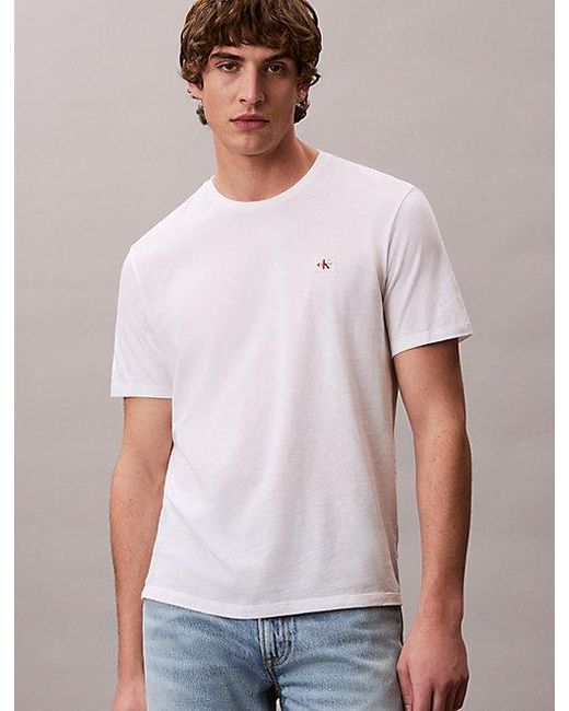 Calvin Klein White 2 Pack Cotton Badge T-Shirts for men