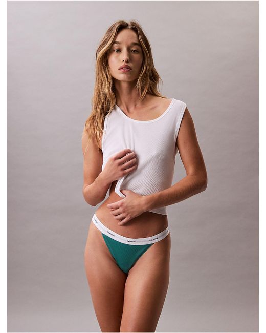 Calvin Klein Multicolor Cotton Stretch Rib String Thong