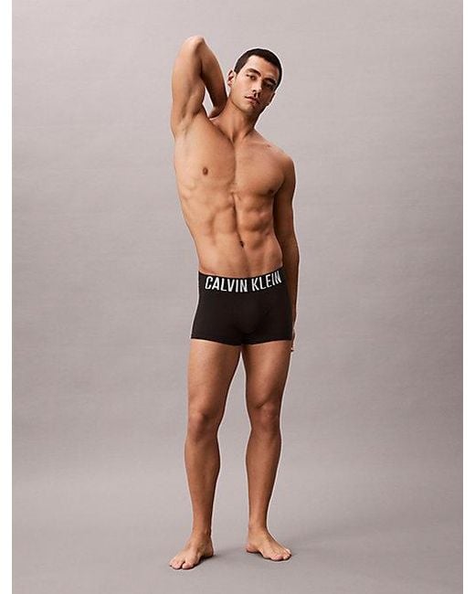 Calvin Klein Gray 3 Pack Trunks Intense Power Cotton for men