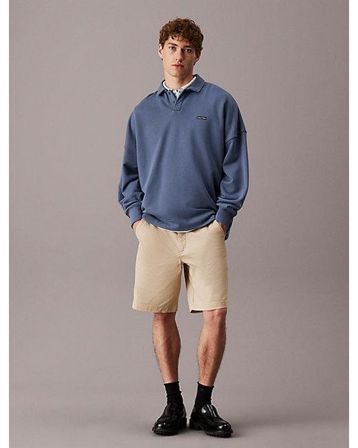 Calvin Klein Blue Jeans Soft Twill Chino Shorts for men