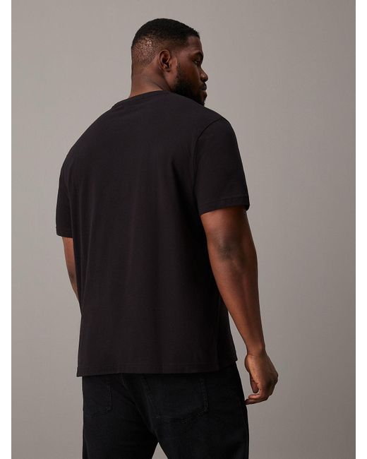 Calvin Klein Black Plus Size Graphic Logo T-shirt for men