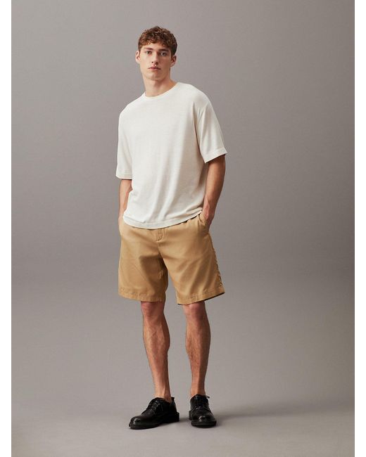 Calvin Klein Gray Relaxed Lyocell Blend Shorts for men