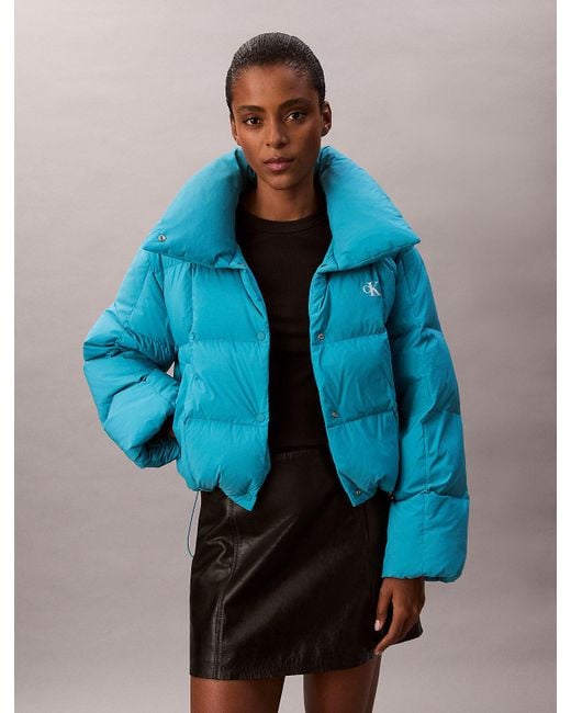 Calvin Klein Blue Short Down Puffer Jacket